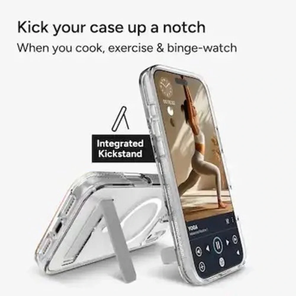 ZAGG iPhone 17 Pro Max Case Clear MagSafe Kickstand 13ft Drop Protection New